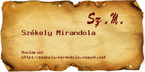 Székely Mirandola névjegykártya